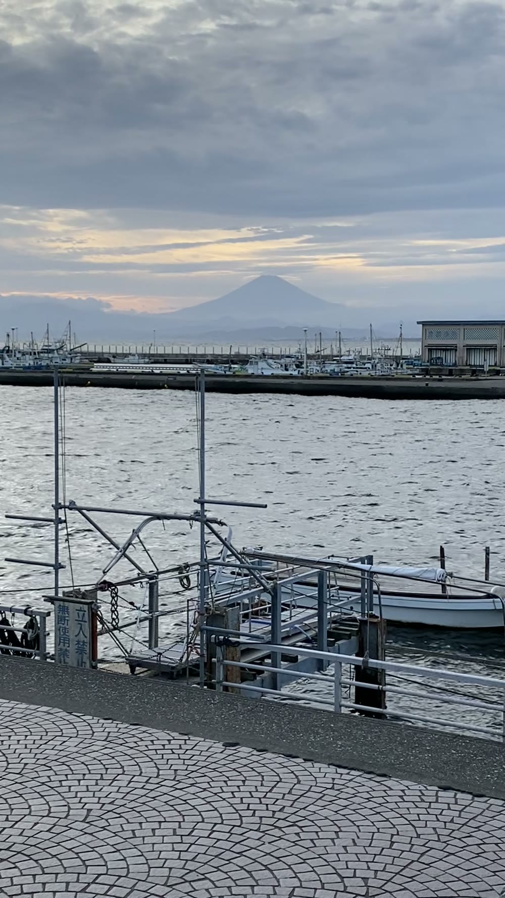 江ノ島から見えた夕方の富士山